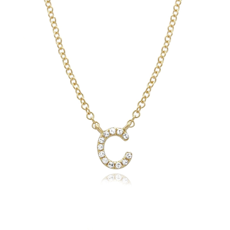 Pave Initial Charm Gold / C