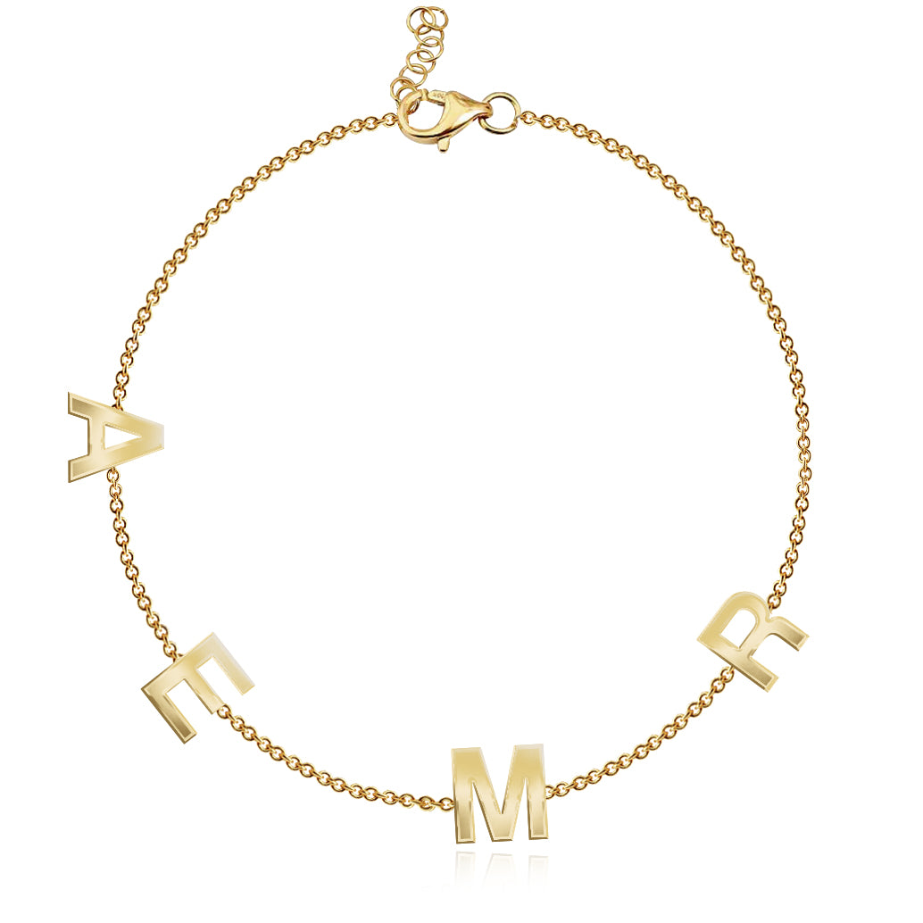 Buy Personalized Name Gold Bracelets – Alev Jewelry