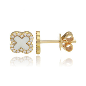 Clover Diamond Stud Earrings