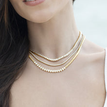 Load image into Gallery viewer, Golden Rectangle Tennis Necklace

