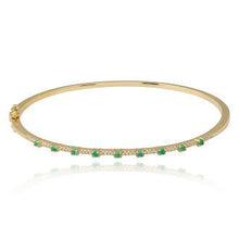 Load image into Gallery viewer, Thin Gemstone Segment Diamond Bangle
