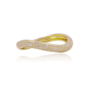 Wavy Dome Diamond Ring