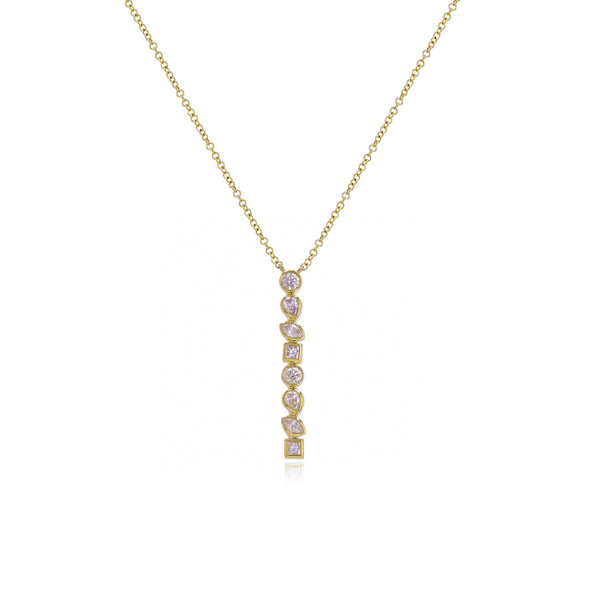 Multi Shape Bezel Diamond Necklace