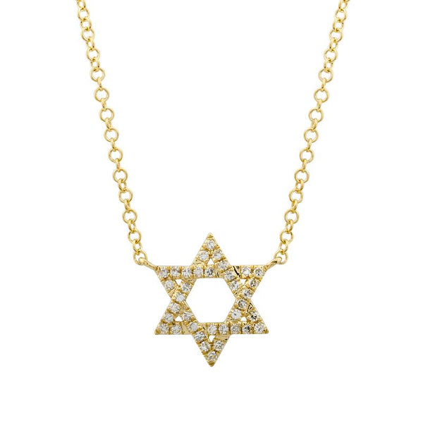 Small Star of David Pave Necklace