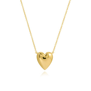 Jumbo Puffy Gold Heart Necklace