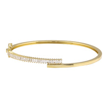 Load image into Gallery viewer, Half Gold Half Baguette Bangle
