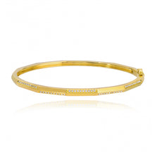 Load image into Gallery viewer, Geometric Pave and Gold Bangle
