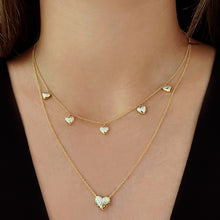 Load image into Gallery viewer, Dangling Dripping Scattered Hearts Necklace
