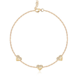 Petite Dripping Scattered Hearts Bracelet