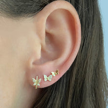 Load image into Gallery viewer, Double Butterflies Climber Earrings
