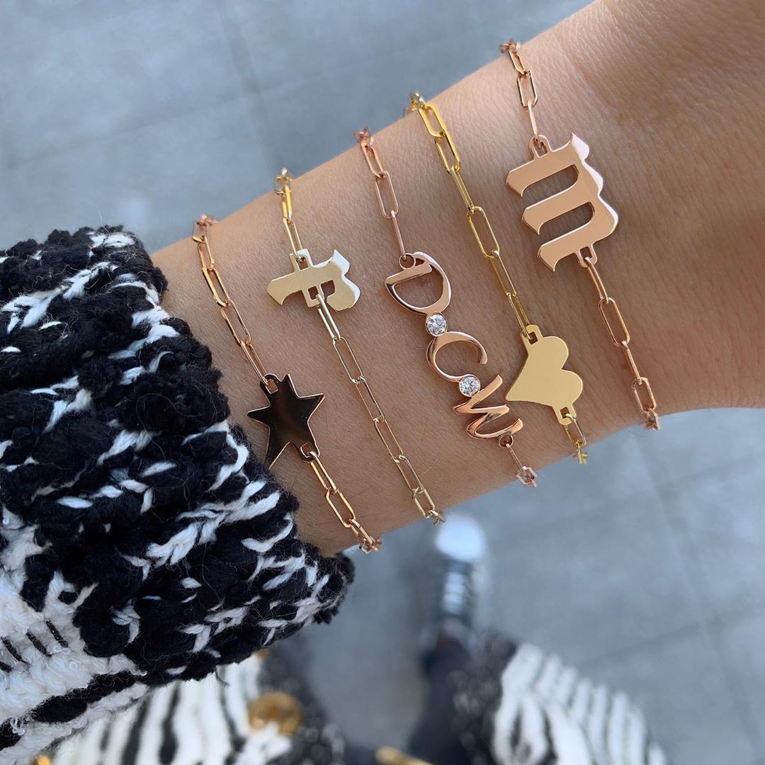 Buy Personalized Name Gold Bracelets – Alev Jewelry