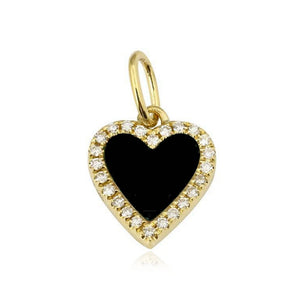 Small Pave Outline Stone Heart Charm