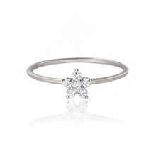Load image into Gallery viewer, Petite Diamond Flower Ring
