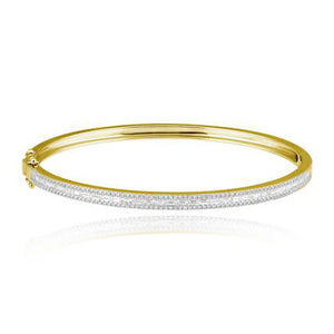 Thin Baguette and Diamond Bangle