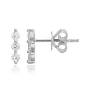 Three Diamond Bar Stud