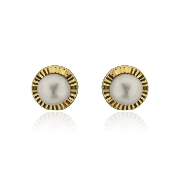 Baby Fluted Pearl Earrings