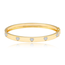 Load image into Gallery viewer, Bezel Diamond Heart Bangle
