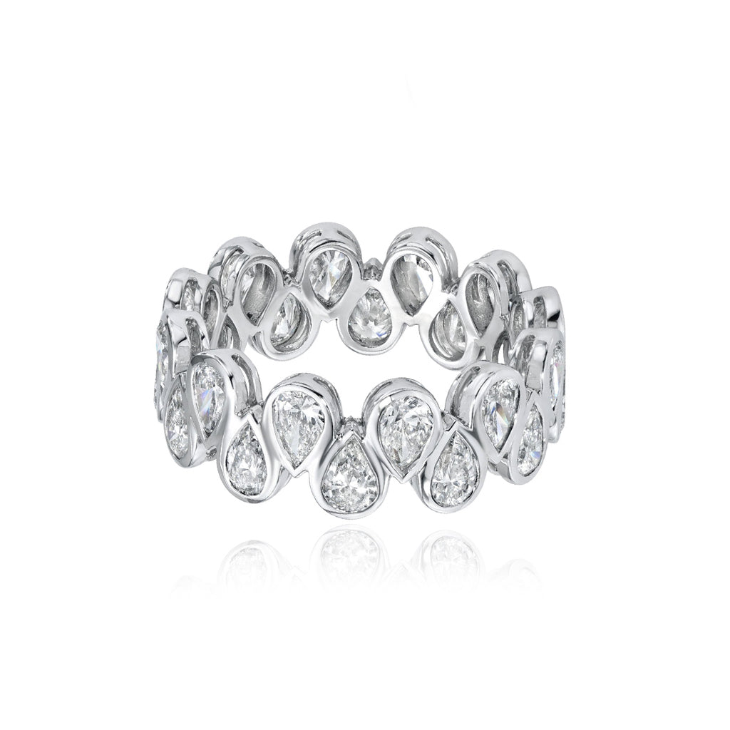 Bridal Bezel Ud and Down Pear Eternity Ring