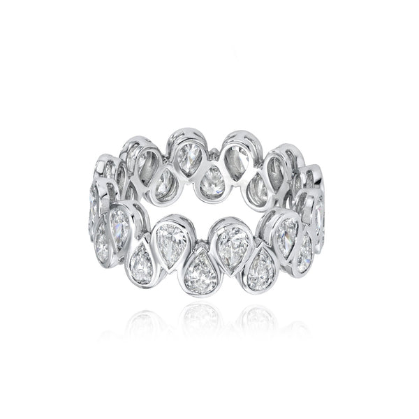 Bridal Bezel Ud and Down Pear Eternity Ring