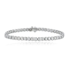 Load image into Gallery viewer, Emerald Cut Bezel Diamond Tennis Bracelet
