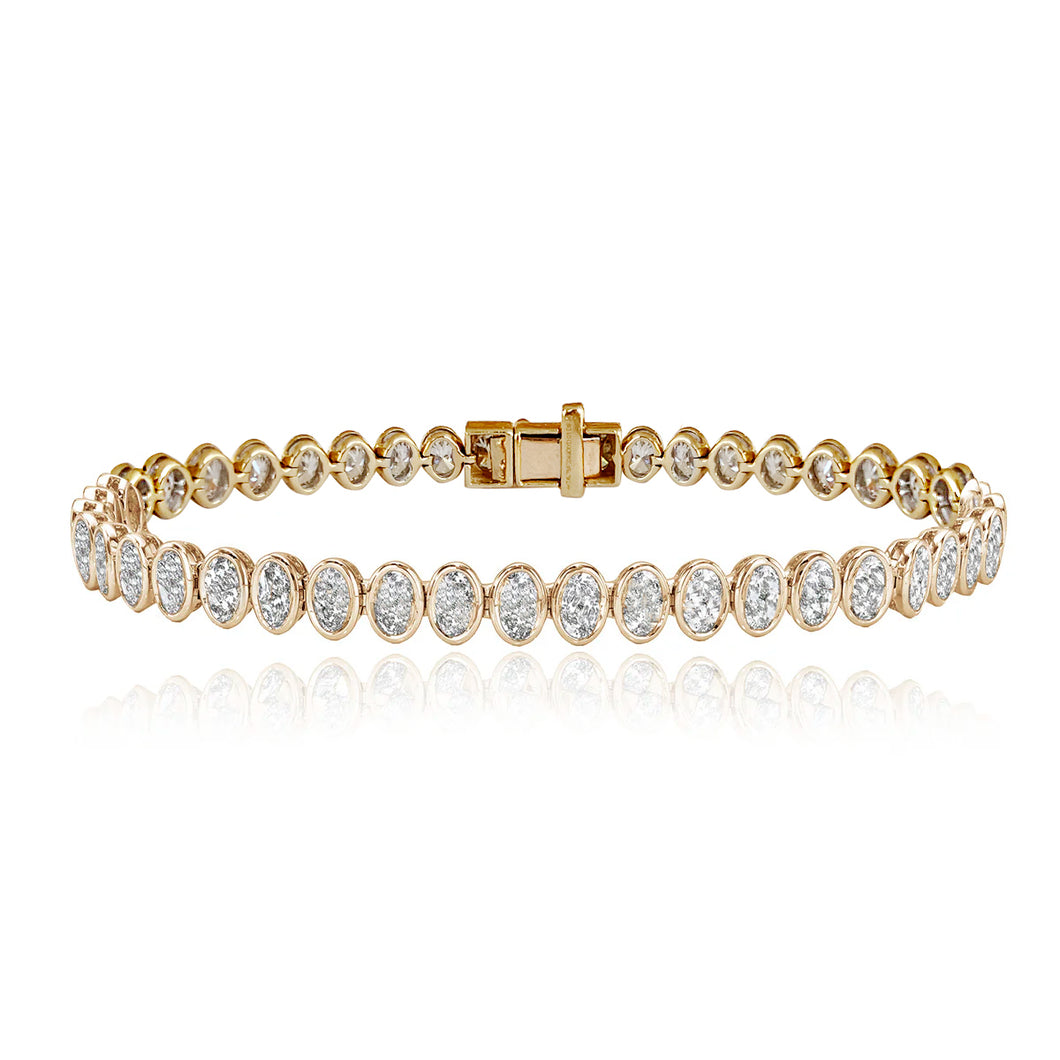 Oval Diamond Bezel Tennis Bracelet