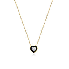 Load image into Gallery viewer, Border Enamel Solitaire Diamond Necklace
