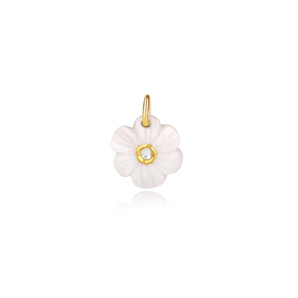 Small Center Diamond Flower Stone Charm