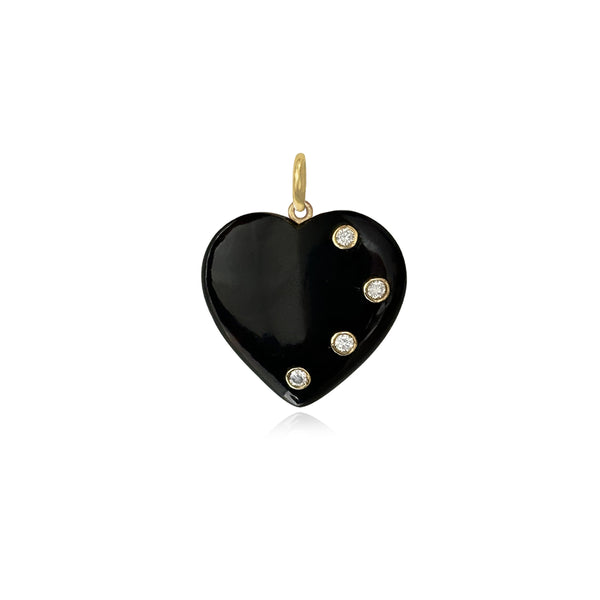 Large Four Diamond Heart Stone Charm