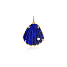 Load image into Gallery viewer, One Diamond Gold Border Seashell Stone Charm
