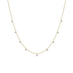 Dangling Diamond Bezels Ball Necklace