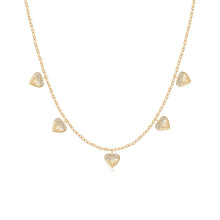 Load image into Gallery viewer, Dangling Dripping Scattered Hearts Necklace
