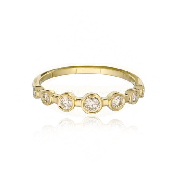 Seven Gold Bezel Diamond Ring