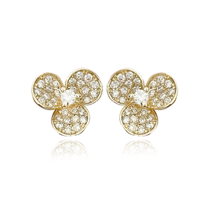 Pave Flower Studs