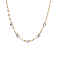 Load image into Gallery viewer, Five Shape Diamond Tennis Necklace
