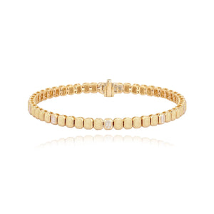 Emerald Cut Diamond Golden Bracelet