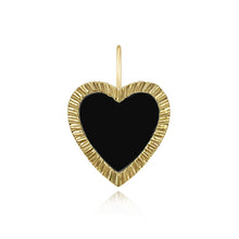 Load image into Gallery viewer, Large Fluted Outline Stone Heart Charm
