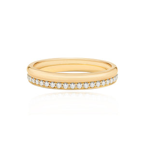 Gold and Pave Band Wedding Band