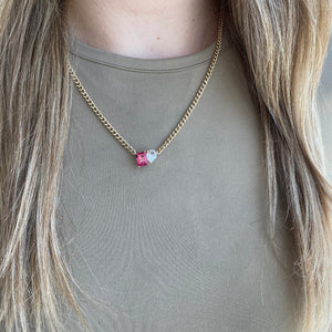 Medium Two-Gemstones Necklace
