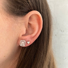 Load image into Gallery viewer, Illusion and Pave Emerald Cut Earrings
