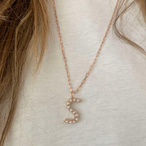 Large Pearl Initial Charm