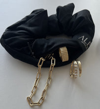 Load image into Gallery viewer, Black Secret Jewel Scrunchie
