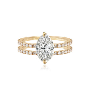 Double Pave Band Engagement Ring