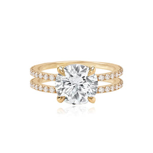 Double Pave Band Engagement Ring