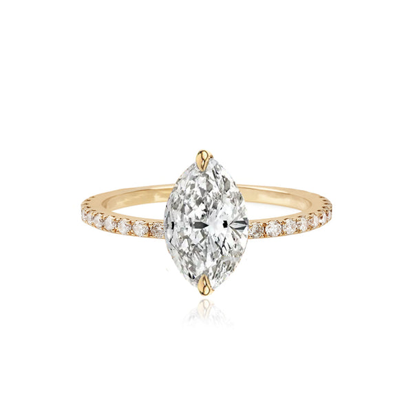 Pave Band Engagement Ring