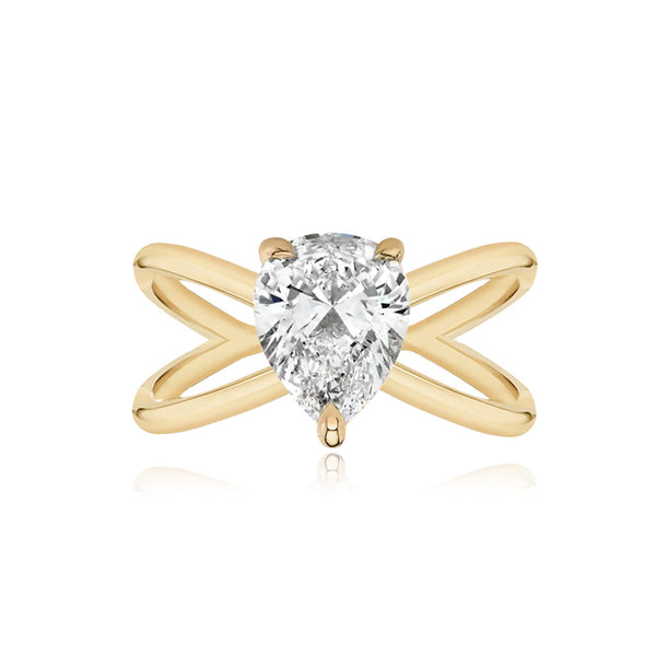 Gold Reverse Split Shank Engagement Ring