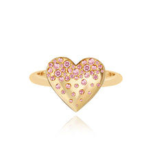 Load image into Gallery viewer, Large Dripping Scattered Heart Gemstone Ring
