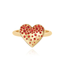 Load image into Gallery viewer, Large Dripping Scattered Heart Gemstone Ring
