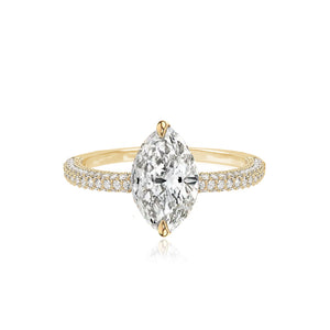 Dome Pave Diamonds Engagement Ring