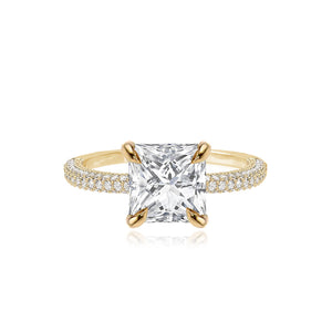 Dome Pave Diamonds Engagement Ring