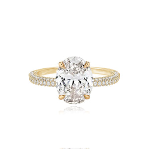 Dome Pave Diamonds Engagement Ring